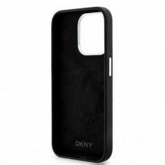 Apple iPhone 14 Pro Coque DKNY Silicone Horizontal Metal Logo MagSAFE  Noir