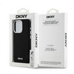 Apple iPhone 14 Pro Coque DKNY Silicone Horizontal Metal Logo MagSAFE  Noir
