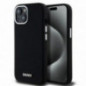Apple iPhone 15 Coque DKNY Silicone Horizontal Metal Logo MagSAFE  Noir