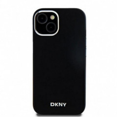 Apple iPhone 15 Plus Coque DKNY Silicone Horizontal Metal Logo MagSAFE  Noir