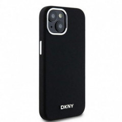Apple iPhone 15 Plus Coque DKNY Silicone Horizontal Metal Logo MagSAFE  Noir