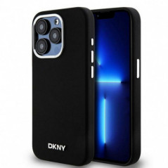 Apple iPhone 15 Pro Coque DKNY Silicone Horizontal Metal Logo MagSAFE  Noir