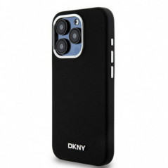 Apple iPhone 15 Pro Coque DKNY Silicone Horizontal Metal Logo MagSAFE  Noir