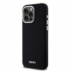 Apple iPhone 15 Pro Max Coque DKNY Silicone Horizontal Metal Logo MagSAFE  Noir