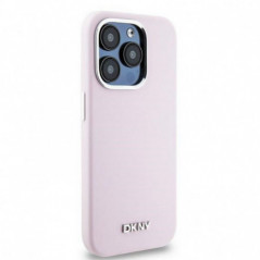 Apple iPhone 14 Pro Coque DKNY Silicone Horizontal Metal Logo MagSAFE  Rose