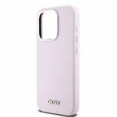 Apple iPhone 14 Pro Coque DKNY Silicone Horizontal Metal Logo MagSAFE  Rose
