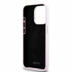 Apple iPhone 14 Pro Coque DKNY Silicone Horizontal Metal Logo MagSAFE  Rose