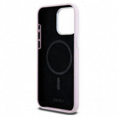 Apple iPhone 14 Pro Max Coque DKNY Silicone Horizontal Metal Logo MagSAFE  Rose