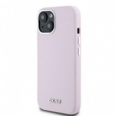 Apple iPhone 15 Coque DKNY Silicone Horizontal Metal Logo MagSAFE  Rose