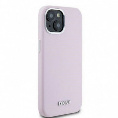 Apple iPhone 15 Plus Coque DKNY Silicone Horizontal Metal Logo MagSAFE  Rose