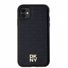 Apple iPhone 11 Coque DKNY Pu Repeat Pattern Stack Logo MagSAFE  Noir