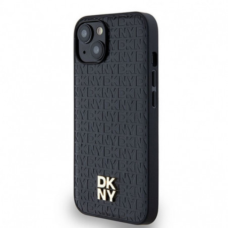 Apple iPhone 14 Coque DKNY Pu Repeat Pattern Stack Logo MagSAFE  Noir