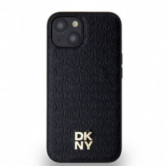 Apple iPhone 14 Coque DKNY Pu Repeat Pattern Stack Logo MagSAFE  Noir