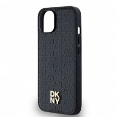Apple iPhone 14 Coque DKNY Pu Repeat Pattern Stack Logo MagSAFE  Noir