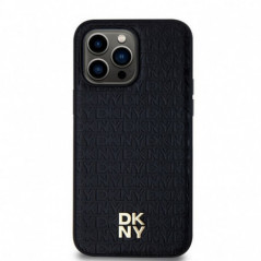 Apple iPhone 14 Pro Coque DKNY Pu Repeat Pattern Stack Logo MagSAFE  Noir