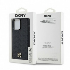 Apple iPhone 14 Pro Coque DKNY Pu Repeat Pattern Stack Logo MagSAFE  Noir