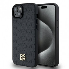 Apple iPhone 15 Coque DKNY Pu Repeat Pattern Stack Logo MagSAFE  Noir