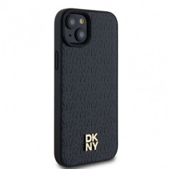 Apple iPhone 15 Plus Coque DKNY Pu Repeat Pattern Stack Logo MagSAFE  Noir