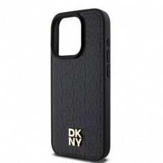 Apple iPhone 15 Pro Coque DKNY Pu Repeat Pattern Stack Logo MagSAFE  Noir