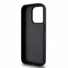 Apple iPhone 15 Pro Coque DKNY Pu Repeat Pattern Stack Logo MagSAFE  Noir
