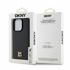 Apple iPhone 15 Pro Coque DKNY Pu Repeat Pattern Stack Logo MagSAFE  Noir