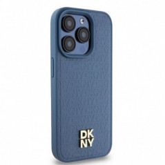 Apple iPhone 15 Pro Coque DKNY Pu Repeat Pattern Stack Logo MagSAFE  Bleu