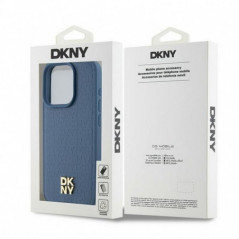 Apple iPhone 15 Pro Coque DKNY Pu Repeat Pattern Stack Logo MagSAFE  Bleu