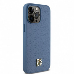 Apple iPhone 15 Pro Max Coque DKNY Pu Repeat Pattern Stack Logo MagSAFE  Bleu