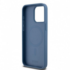 Apple iPhone 15 Pro Max Coque DKNY Pu Repeat Pattern Stack Logo MagSAFE  Bleu