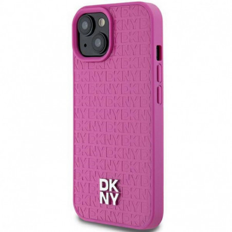 Apple iPhone 15 Coque DKNY Pu Repeat Pattern Stack Logo MagSAFE  Rose