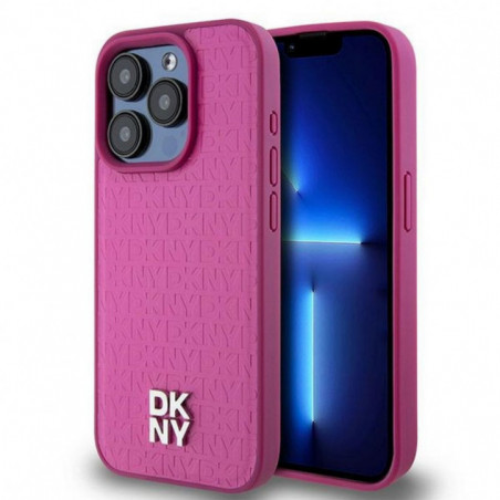 Apple iPhone 15 Pro Coque DKNY Pu Repeat Pattern Stack Logo MagSAFE  Rose