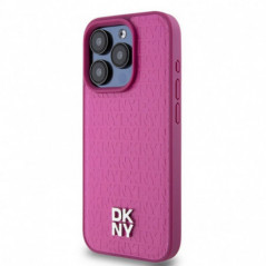 Apple iPhone 15 Pro Coque DKNY Pu Repeat Pattern Stack Logo MagSAFE  Rose