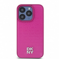 Apple iPhone 15 Pro Coque DKNY Pu Repeat Pattern Stack Logo MagSAFE  Rose