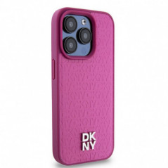 Apple iPhone 15 Pro Coque DKNY Pu Repeat Pattern Stack Logo MagSAFE  Rose