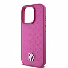 Apple iPhone 15 Pro Coque DKNY Pu Repeat Pattern Stack Logo MagSAFE  Rose