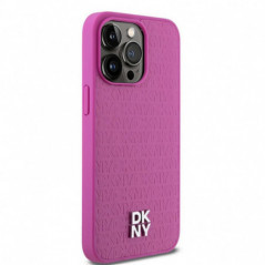 Apple iPhone 15 Pro Max Coque DKNY Pu Repeat Pattern Stack Logo MagSAFE  Rose