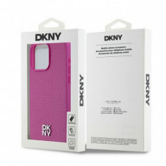 Apple iPhone 15 Pro Max Coque DKNY Pu Repeat Pattern Stack Logo MagSAFE  Rose