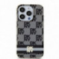 Apple iPhone 13 Pro Max Coque DKNY Checkered Pattern Printed Stripes MagSAFE  Noir