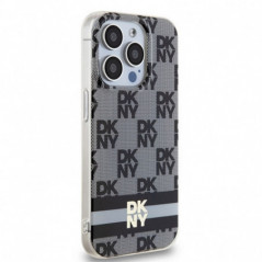 Apple iPhone 14 Pro Coque DKNY Checkered Pattern Printed Stripes MagSAFE  Noir