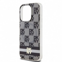 Apple iPhone 14 Pro Coque DKNY Checkered Pattern Printed Stripes MagSAFE  Noir