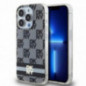 Apple iPhone 14 Pro Max Coque DKNY Checkered Pattern Printed Stripes MagSAFE  Noir