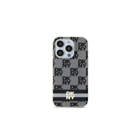 Apple iPhone 15 Coque DKNY Checkered Pattern Printed Stripes MagSAFE  Noir