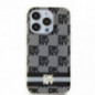 Apple iPhone 15 Coque DKNY Checkered Pattern Printed Stripes MagSAFE  Noir