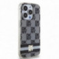 Apple iPhone 15 Pro Coque DKNY Checkered Pattern Printed Stripes MagSAFE  Noir