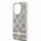 Apple iPhone 14 Pro Coque DKNY Checkered Pattern Printed Stripes MagSAFE  Beige