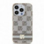 Apple iPhone 14 Pro Max Coque DKNY Checkered Pattern Printed Stripes MagSAFE  Beige
