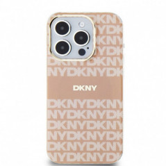 Apple iPhone 14 Pro Max Coque DKNY Repeat Texture Pattern Stripe MagSAFE  Rose