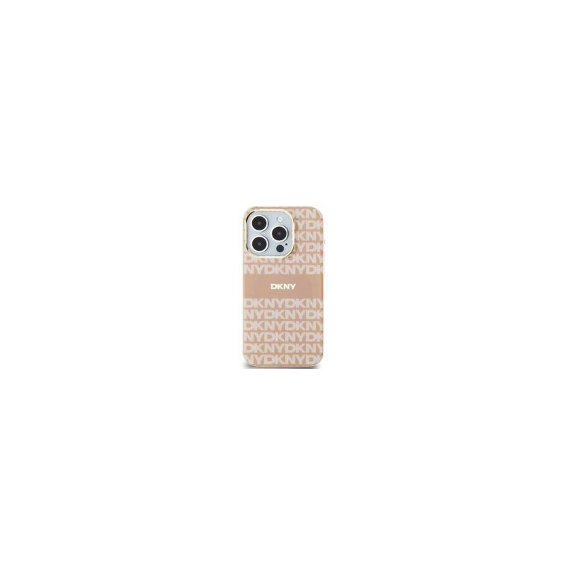 Apple iPhone 15 Coque DKNY Repeat Texture Pattern Stripe MagSAFE  Rose