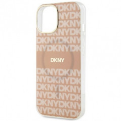 Apple iPhone 15 Plus Coque DKNY Repeat Texture Pattern Stripe MagSAFE  Rose