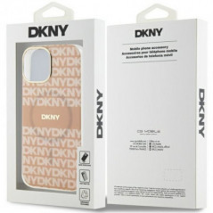 Apple iPhone 15 Plus Coque DKNY Repeat Texture Pattern Stripe MagSAFE  Rose